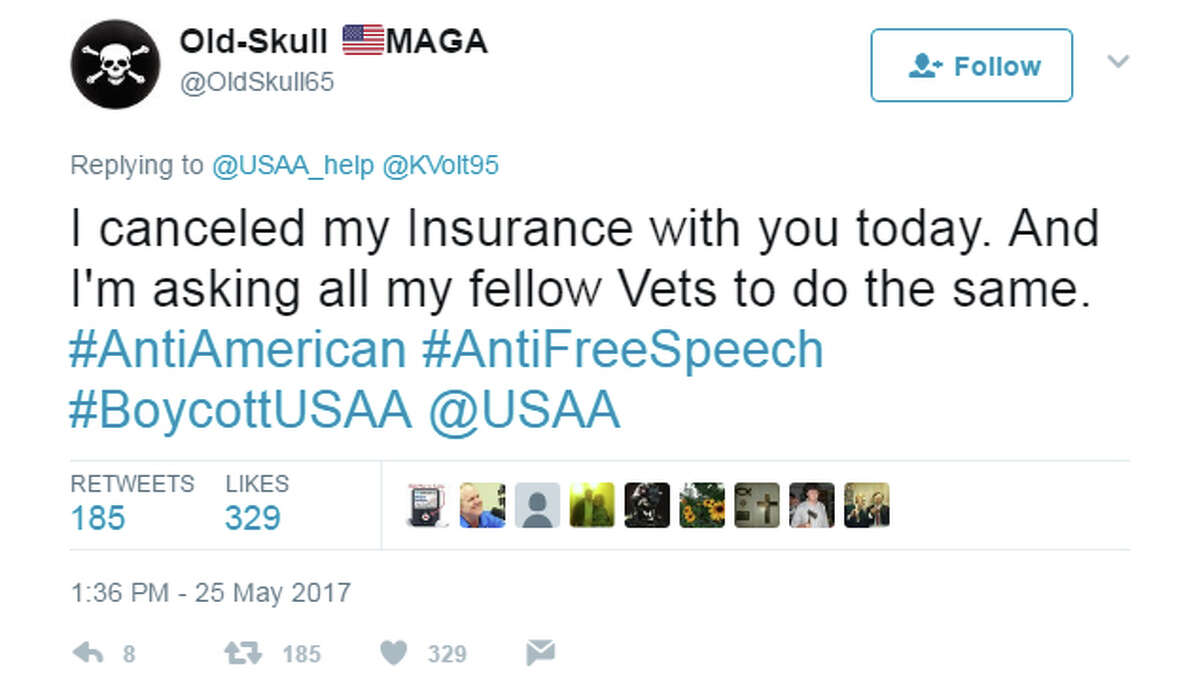 San Antonio-based financial services company USAA pulled its ad from the Fox News show Hannity, triggering angry reaction with the hashtag #BoycottUSAA.