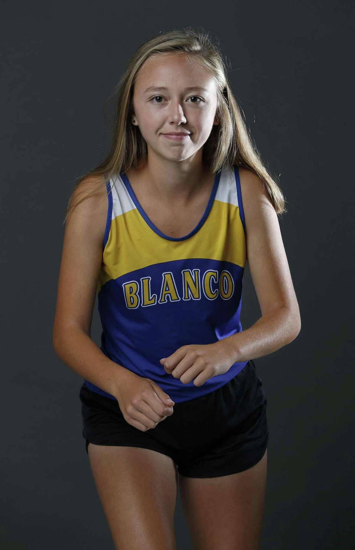 Portrait of Blanco sophomore Johanna Villarreal, the 2017 Express-News All-Area Track Athlete of the Year on May 21, 2017.