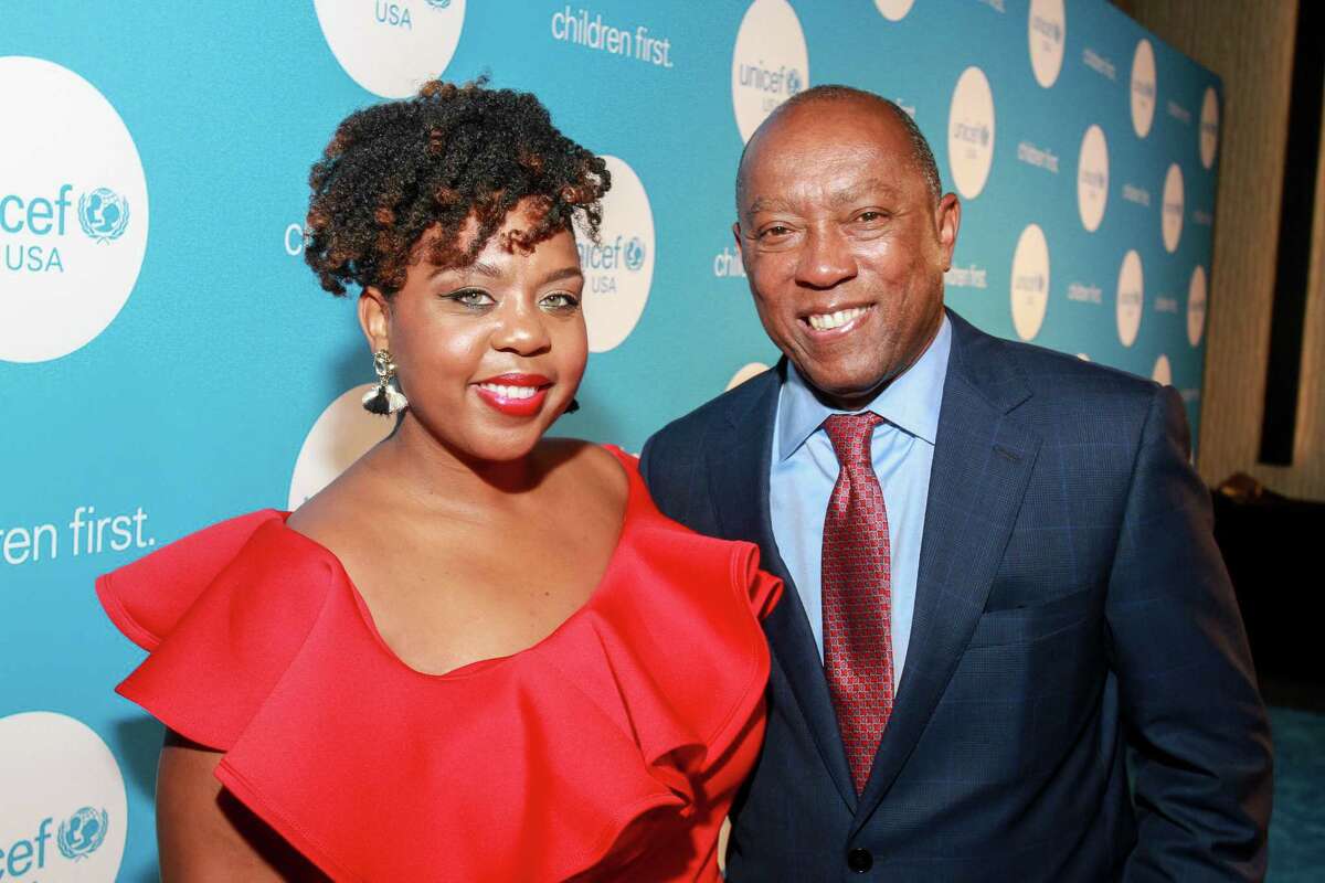 Mayor Sylvester Turner and daughter Ashley Turner at the UNICEF Audrey Hepburn Society Ball. (For the Chronicle/Gary Fountain, May 24, 2017)