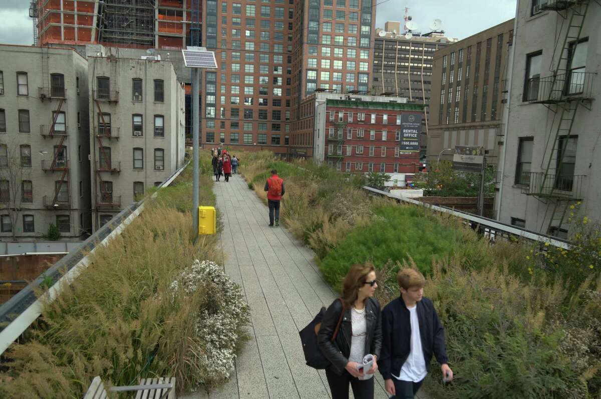 New York’s High Line wanders through and above an old industrial district.