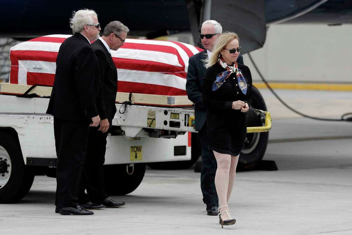 Deborah Crosby said she was "just overwhelmed" to see her father's casket upon its arrival on Friday.