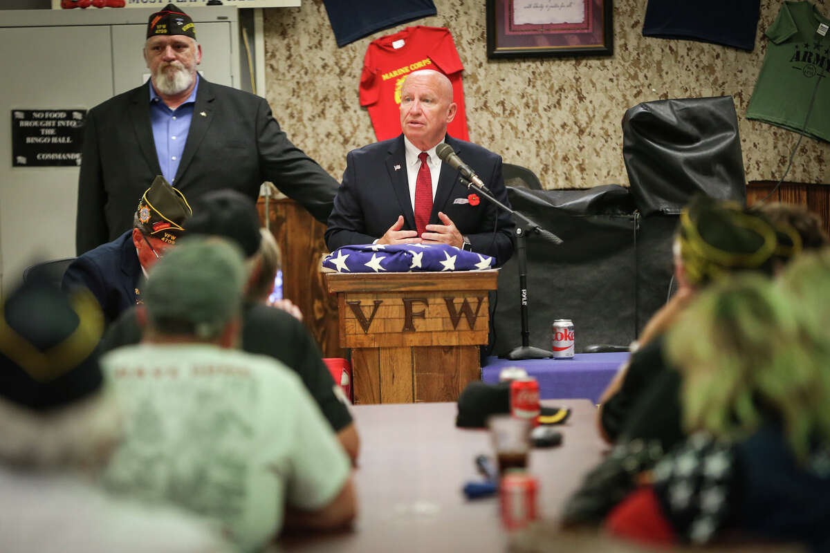 U.S. Rep. Kevin Brady, R-The Woodlands, speaks during the Memorial Day Ceremony on Monday at Conroe VFW Post 4709.