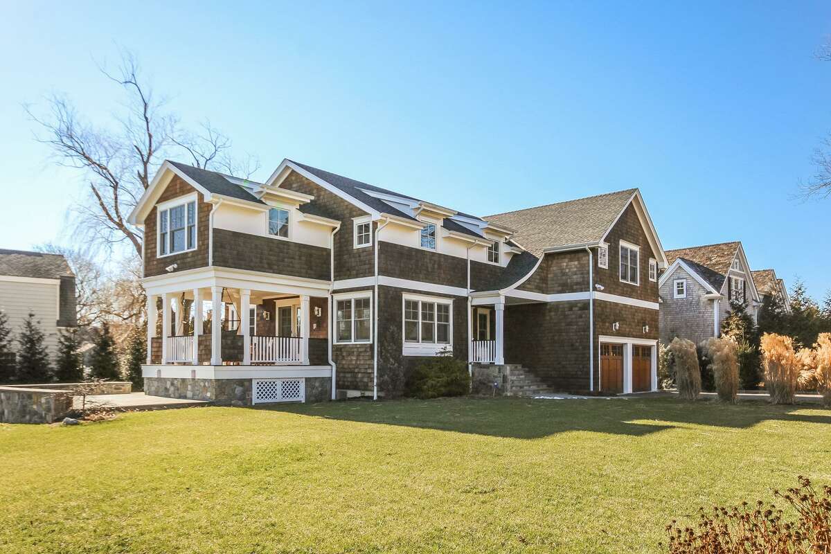 The brown shingle Nantucket-style house at 312 Compo Road South was built in 2012 for the current owners in the Compo Beach neighborhood and it earned an Energy Star rating for its energy-efficient features.