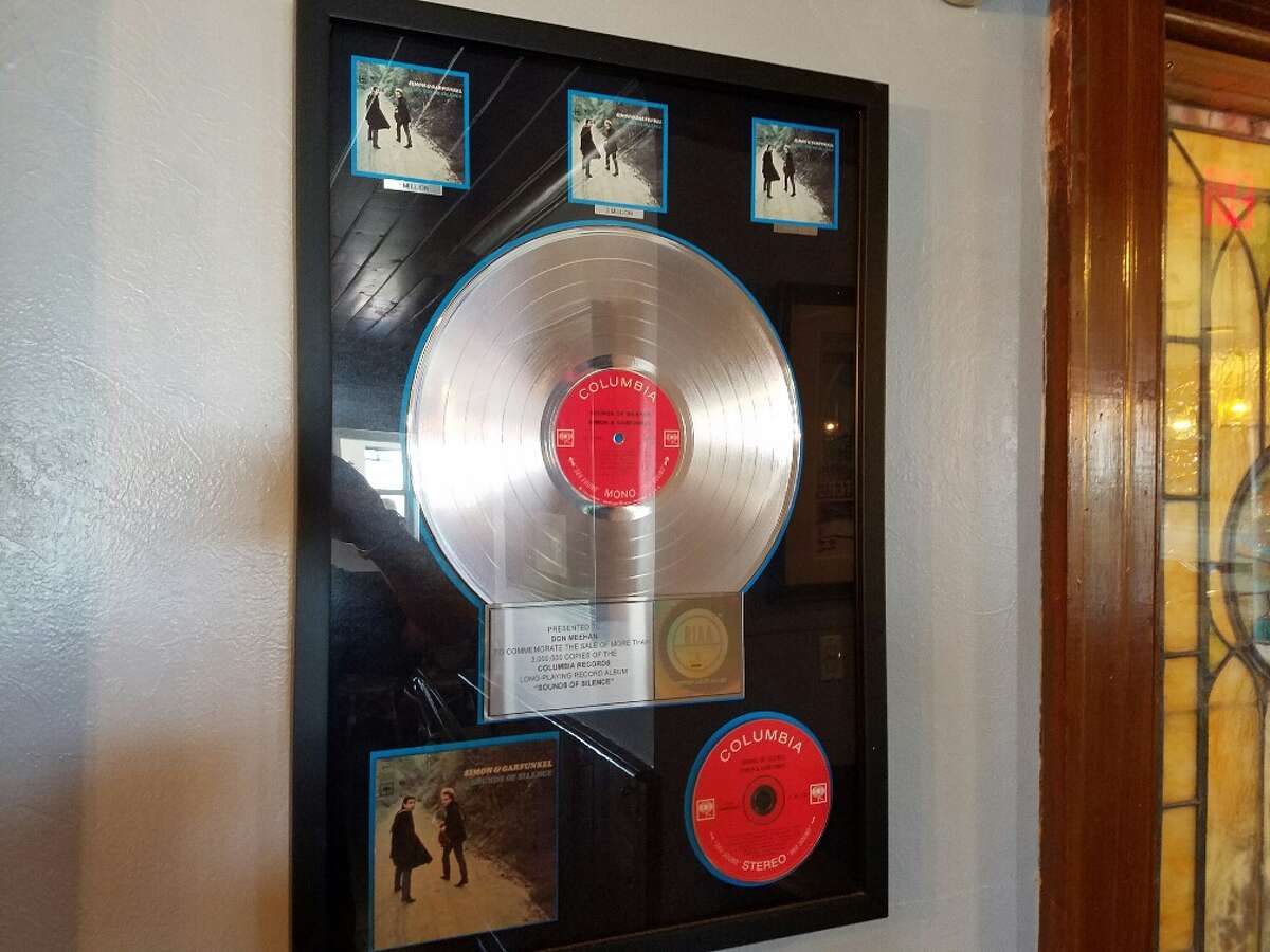 A platinum record from Simon and Garfunkel's "Sounds of Silence" album that was given to Beaumont native Don Meehan. Meehan worked as an audio engineer on the record. Image provided by Tom Neal