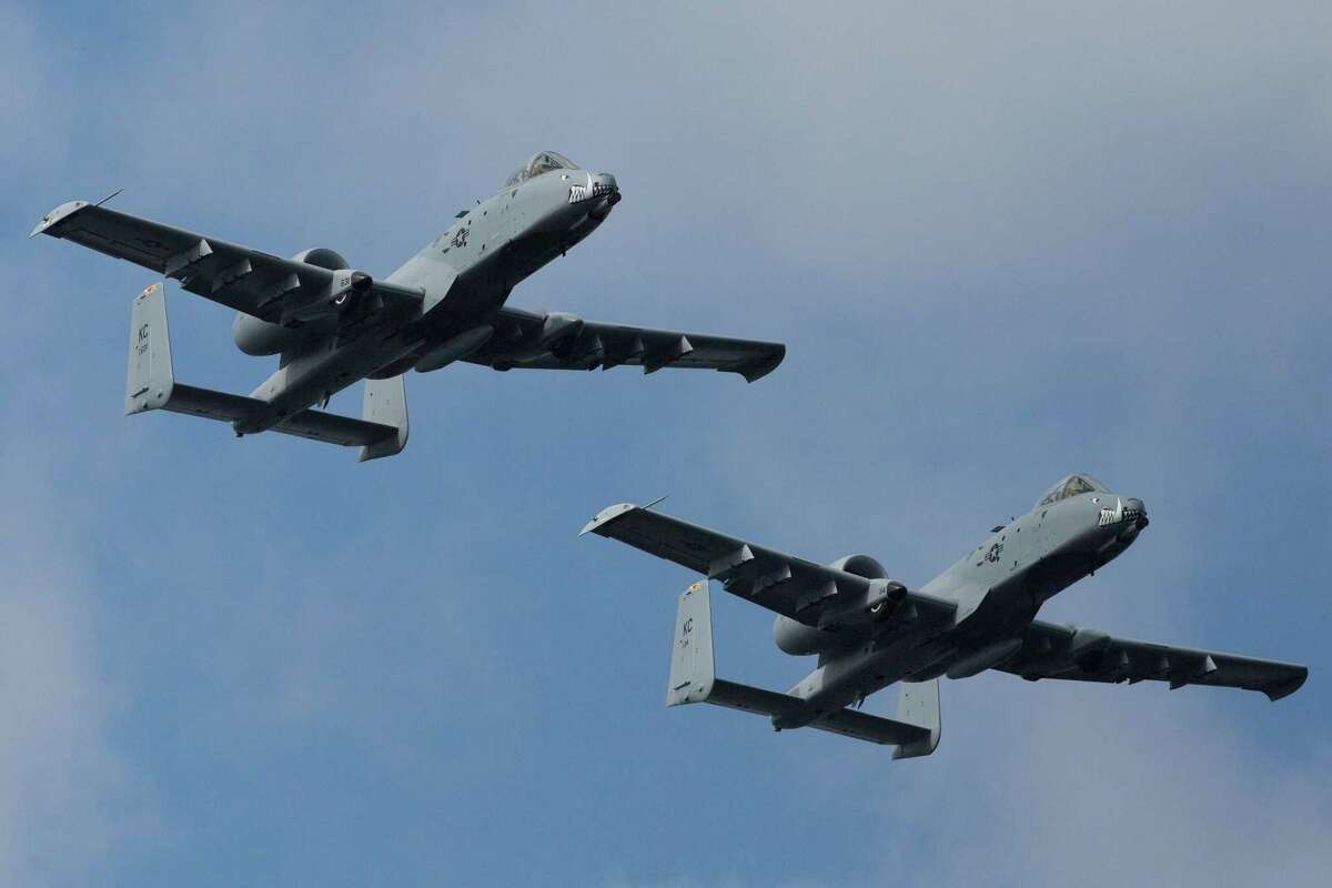 In 2016, U.S. Air Force A-10 Warthogs perform at the Seafair Festival in Seattle, Wash.