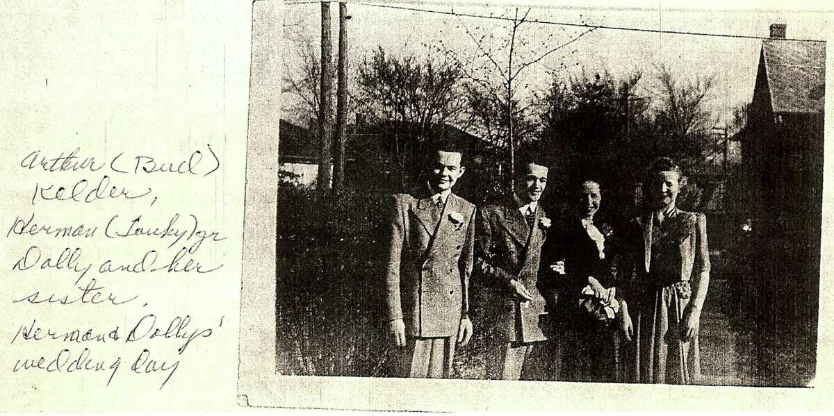 Photo of Kelder (on the left) with his brother Herman Kelder at his brother's wedding in 1940 courtesy photo images for daily story slugged Bataan_Missing of Army Pvt. Arthur "Bud" Kelder, who survived the Bataan Death March but died as a Japanese prisoner; his family is trying to have his remains recovered from a grave in the Philippines and reinterred in his family mausoleum in Chicago.