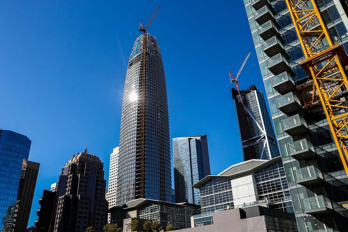 Salesforce Tower is seen from the Transbay Transit Center in San Francisco, California, on Wednesday, May 17, 2017.