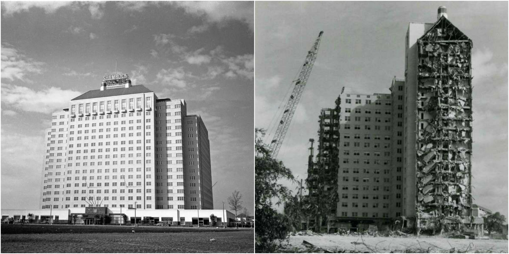 The famous Shamrock Hotel's demolition began this week 30 years ago