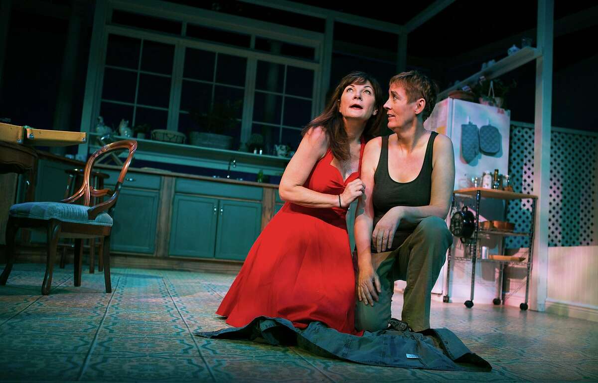 Sharon (Susi Damilano) and Robyn (Julia Brothers) spend an evening at home in SF Playhouse's "The Roommate."