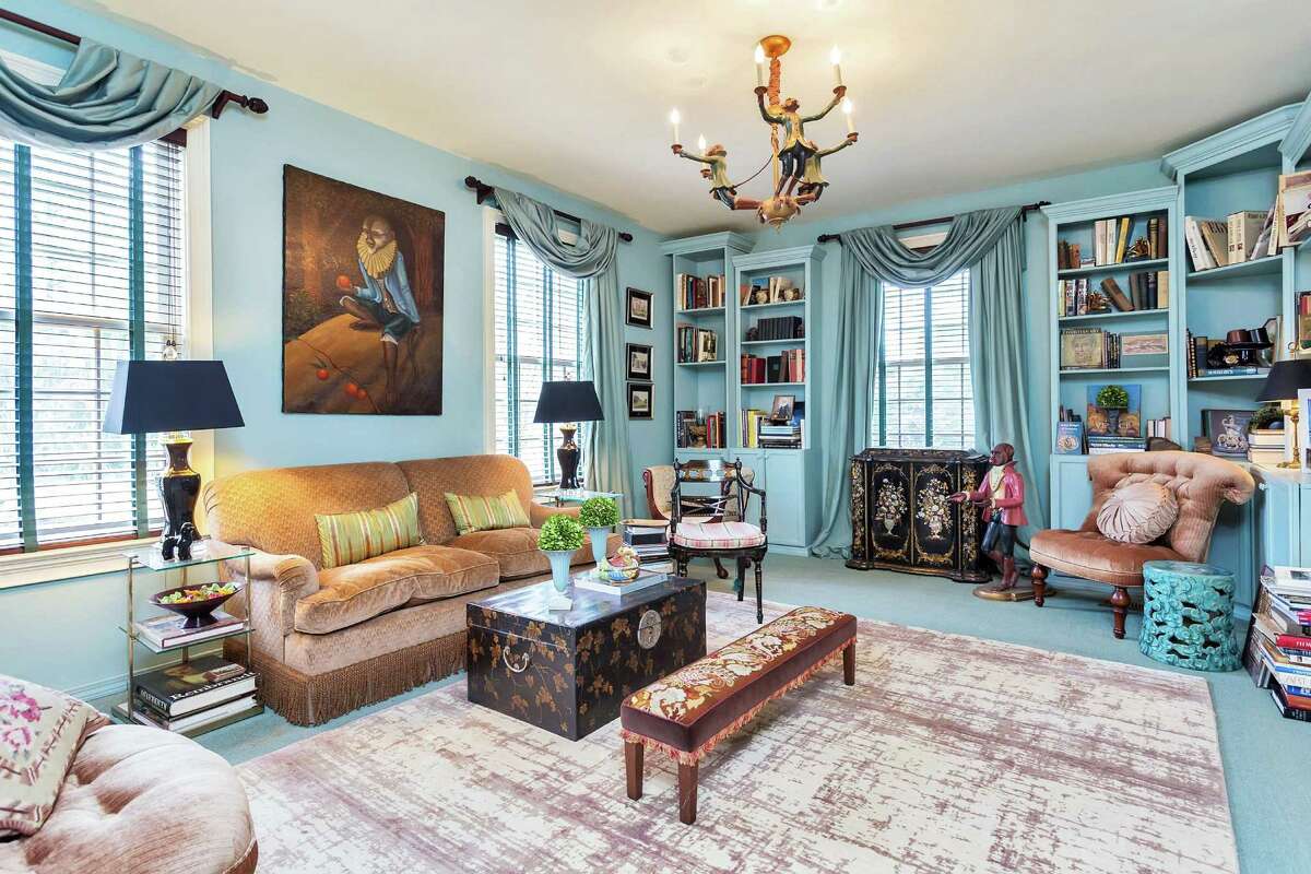 Interior design and paint color makes for memorable rooms at Hodge Manor, located at 280 Round Hill Road. The property was listed for sale by Halstead Property for $5.8 million. A total of 2,371 single-family homes were sold in Connecticut during the month of April.