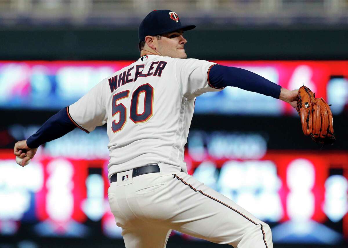 Minnesota Twins pitch Jason Wheeler throws against the Houston Astros in the eighth inning as he made his major league debut in a baseball game Tuesday, May 30, 2017 in Minneapolis. The Astros won 7-2. (AP Photo/Jim Mone)