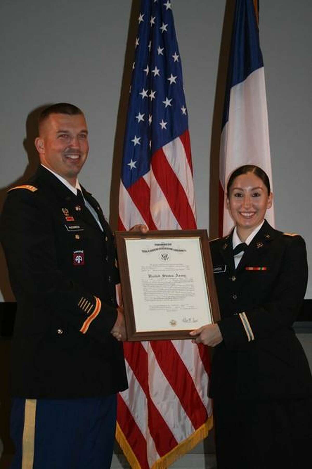 Karina Garcia, a soccer star at United and TAMIU, was commissioned as a Second Lieutenant in the United States Army.