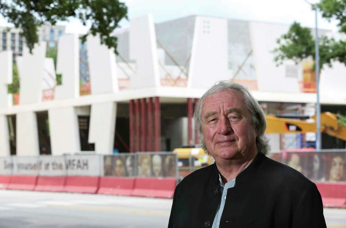Architect Steven Holl poses for a photo at the construction site of the Glassell School of Art, one of two buildings he has designed for the Museum of Fine Arts, Houston's campus extension project Friday, May 19, 2017, in Houston. ( Yi-Chin Lee / Houston Chronicle )