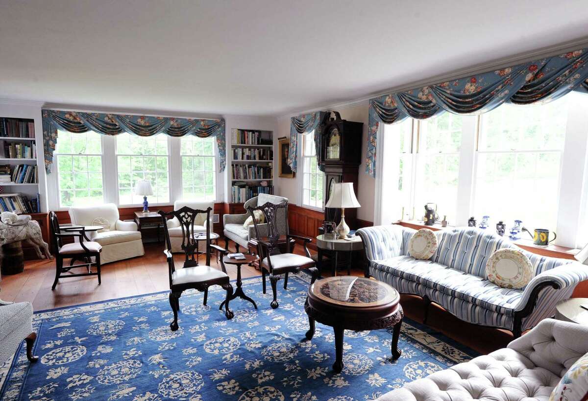 The living room of the historic 1750s Colonial-era home of Gregory Green and his wife Elise Green at 29 Taconic Road in Greenwich, Conn., Friday, May 26, 2017.