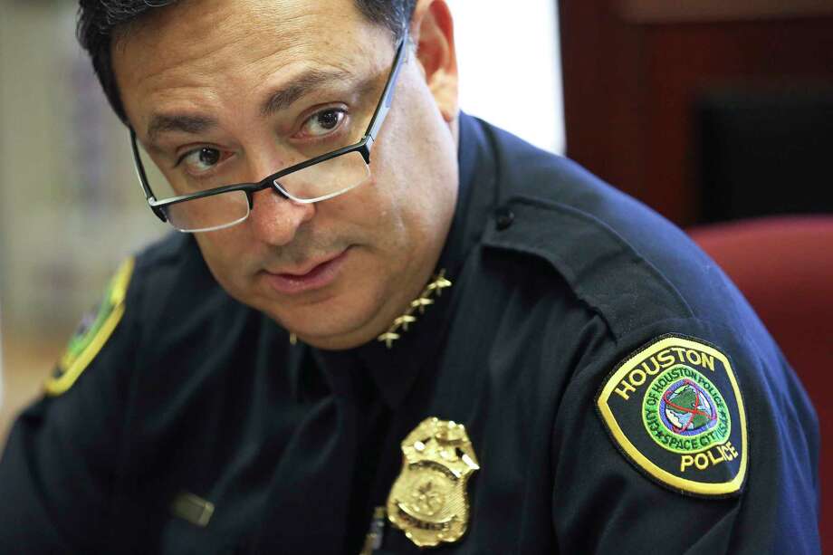 Houston Police Chief Art Acevedo talks to officers during an Executive Staff Meeting at Houston Police Department Headquarters Tuesday, May 23, 2017, in Houston. Photo: Yi-Chin Lee, Houston Chronicle / © 2017  Houston Chronicle