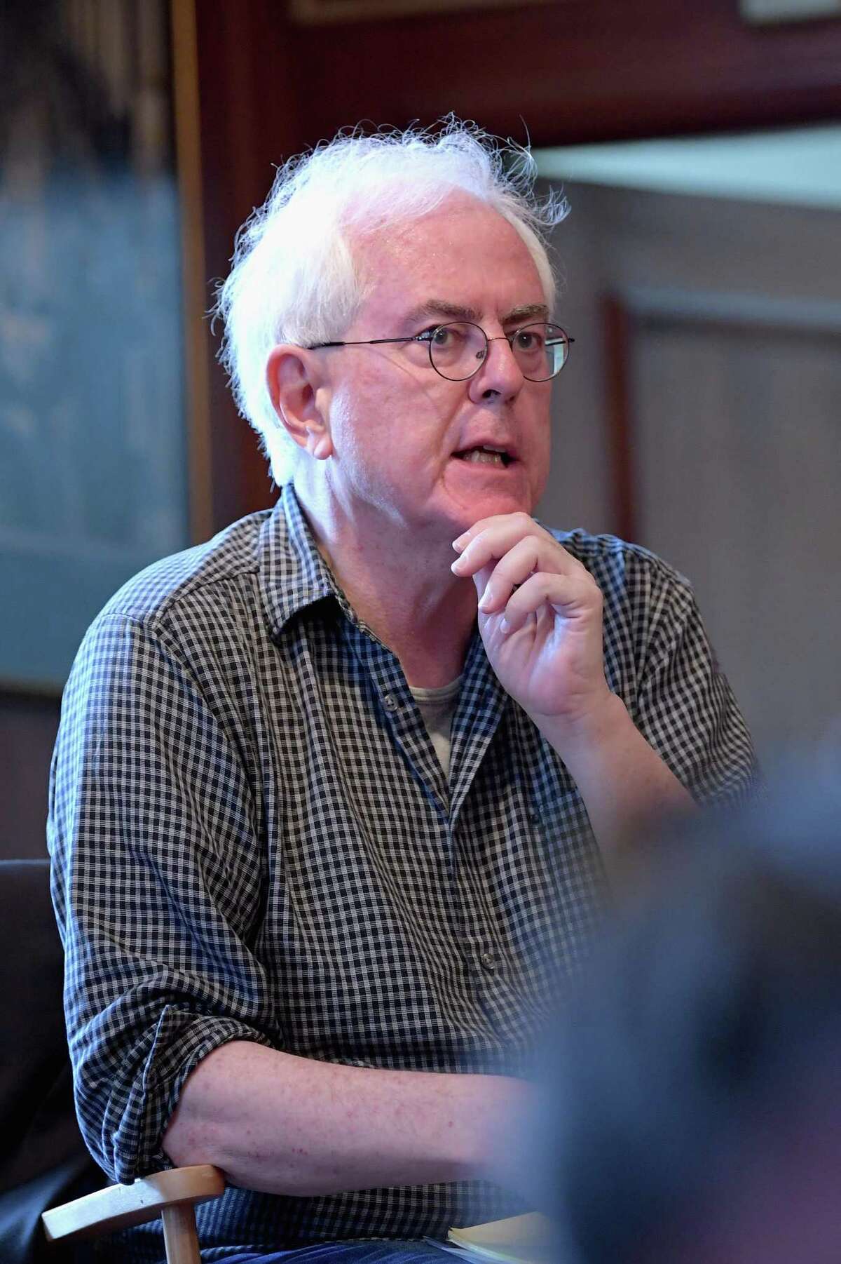 Hearst Connecticut film critic Joe Meyers participates in a discussion during the Film Review Panel during the Greenwich International Film Festival, Day 2 on June 2, 2017 in Greenwich, Connecticut.