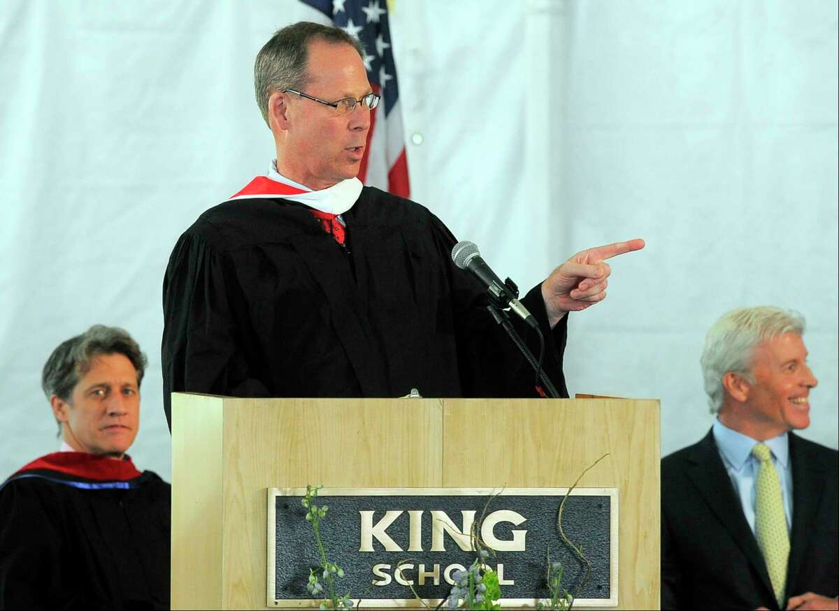 Thomas Main, Head of School, welcomes everyone to King School's Class of 2017 Commencement Exercises at the school in Stamford, Conn., on Friday June 2, 2017.