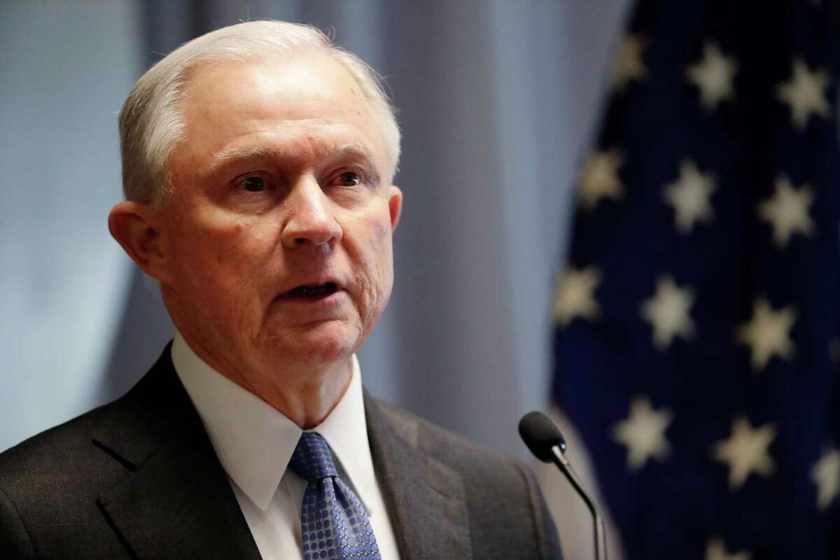 FILE - In this April 28, 2017 file photo, Attorney General Jeff Sessions speaks in Central Islip, N.Y. The special counsel investigating possible ties between President Donald TrumpÂ?’s campaign and RussiaÂ?’s government has taken over a separate criminal probe involving former Trump campaign chairman Paul Manafort, and may expand his inquiry to investigate the roles of the attorney general and deputy attorney general in the firing of FBI Director James Comey, The Associated Press has learned. (AP Photo/Frank Franklin II, File)