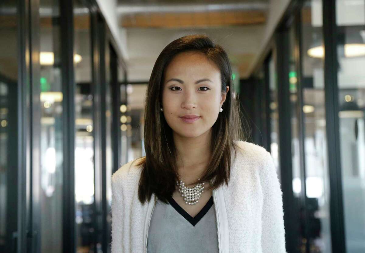 In this May 19, 2017, photo, Stephanie Shyu, co-founder of AdmitSee, poses for a picture, in San Francisco. Shyu says she and her business partner collaborated well three years earlier in forming AdmitSee, a San Francisco-based company that helps students apply for college and graduate school. As time went on, they had big differences about the companyÂ?’s long-term strategy and how it should be managed. (AP Photo/Jeff Chiu)