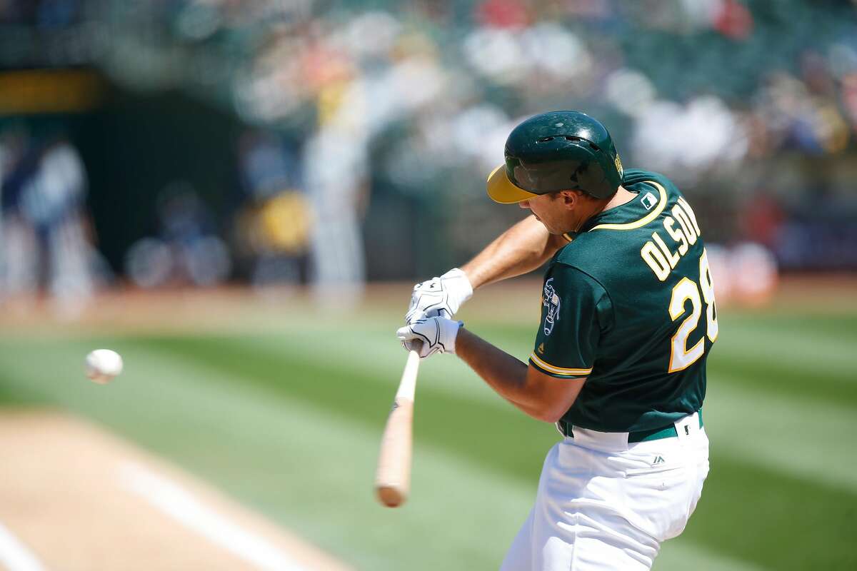 A's Matt Olson getting into swing of things