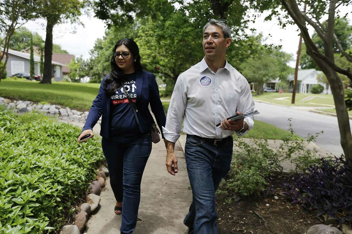 Councilman Ron Nirenberg (right), seen with Deputy Campaign Manager Juany Torres, is running for mayor of San Antonio.
