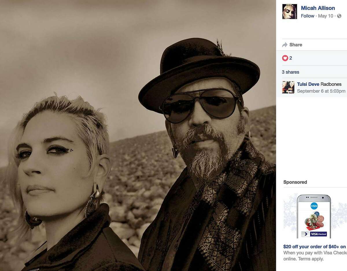 A photo of Micah Allison, left, and Derick Ion Almena that was posted on her Facebook page in May.