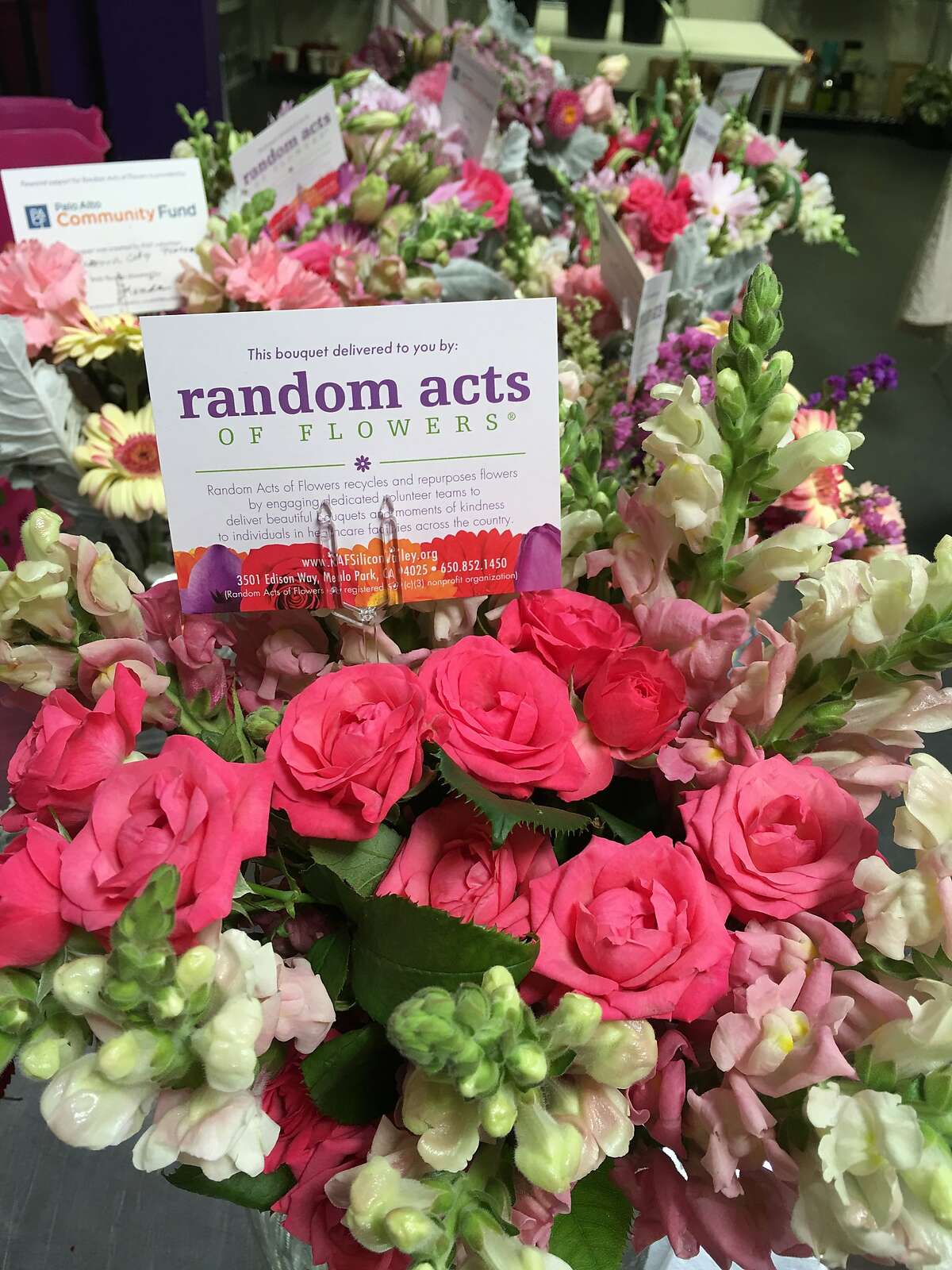 Flowers from Random Acts of Flowers in Menlo Park. Credit: Random Acts of Flowers
