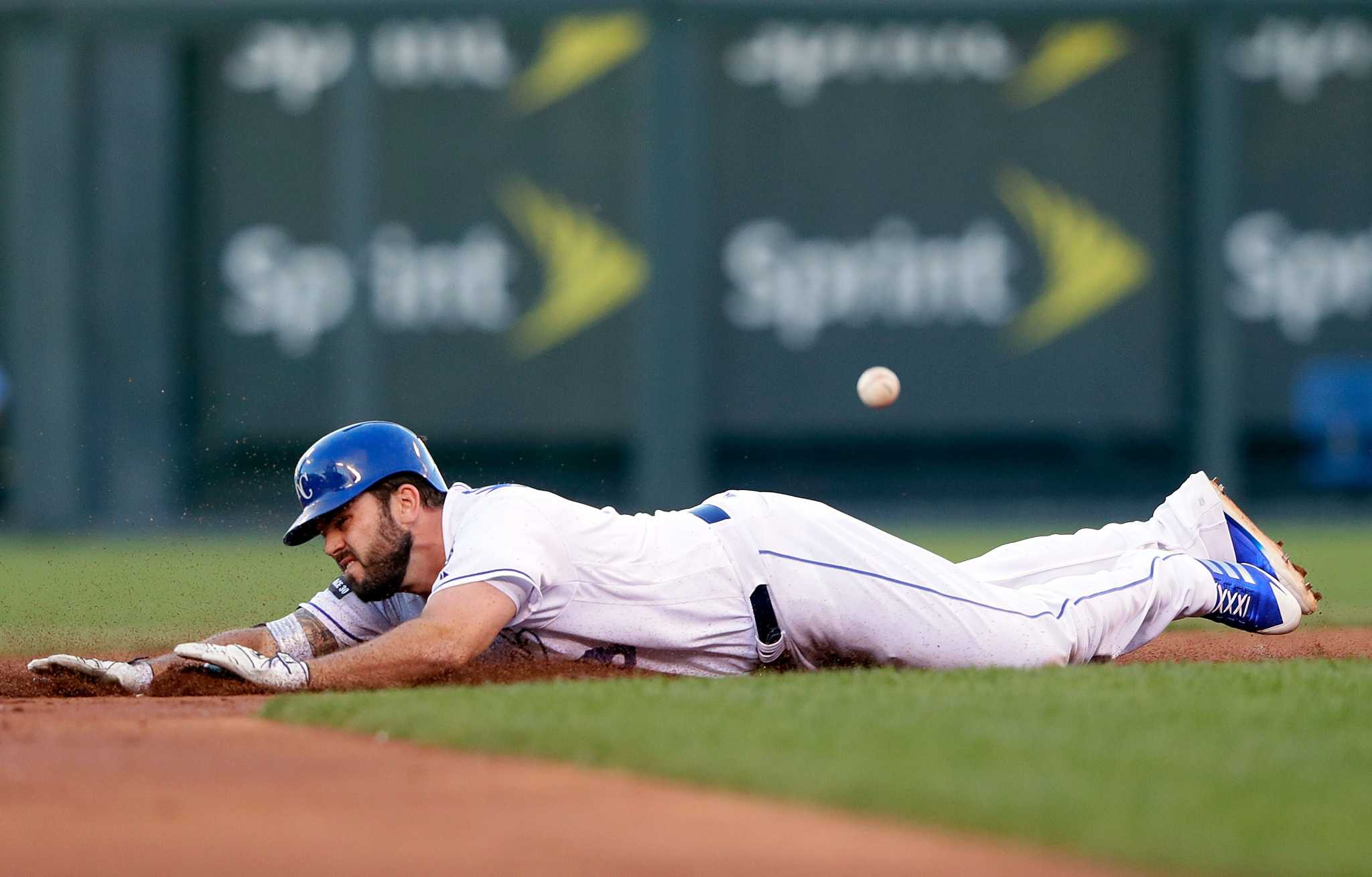 Mike Moustakas by Jamie Squire