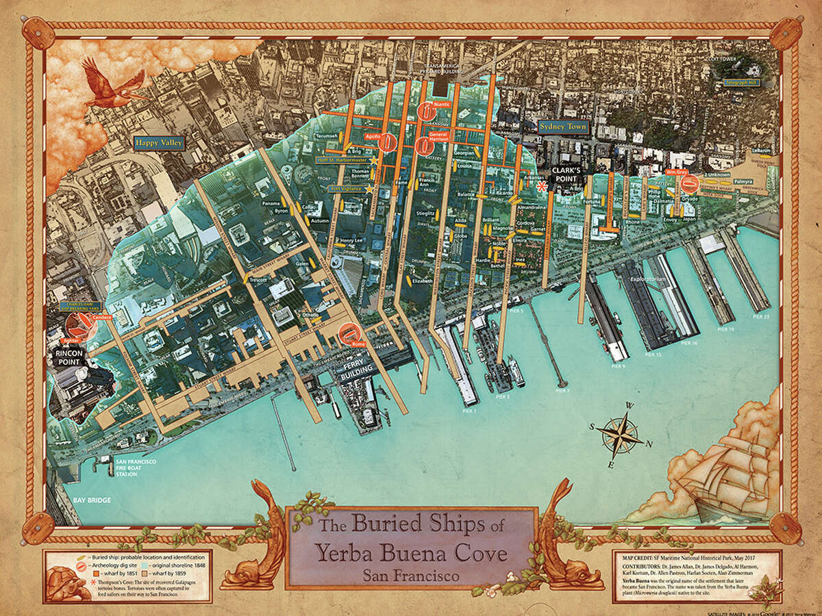 The final version of the new buried ship map will be released next month, San Francisco Maritime National Historical Park exhibit curator Richard Everett said. Some of the map's features are still being refined.