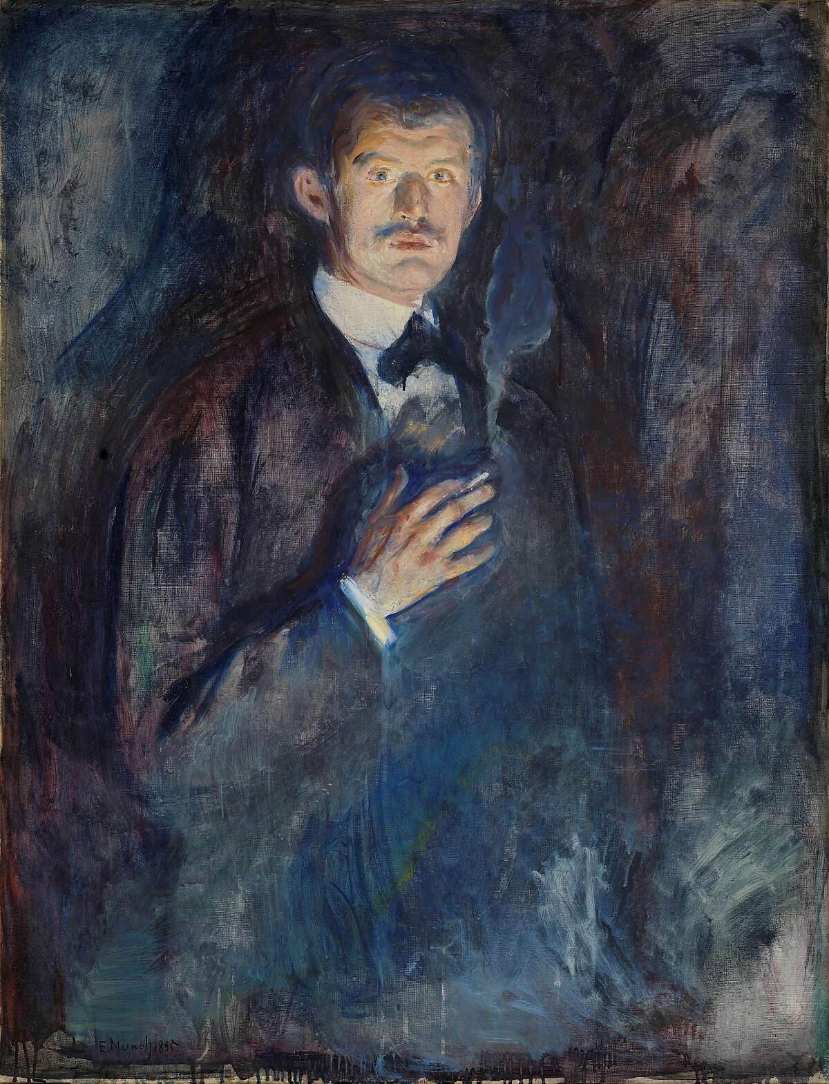 Edvard Munch, Self-Portrait with Cigarette, 1895; 43 � x 33 11/16 in.; The National Museum of Art, Architecture and Design, Oslo