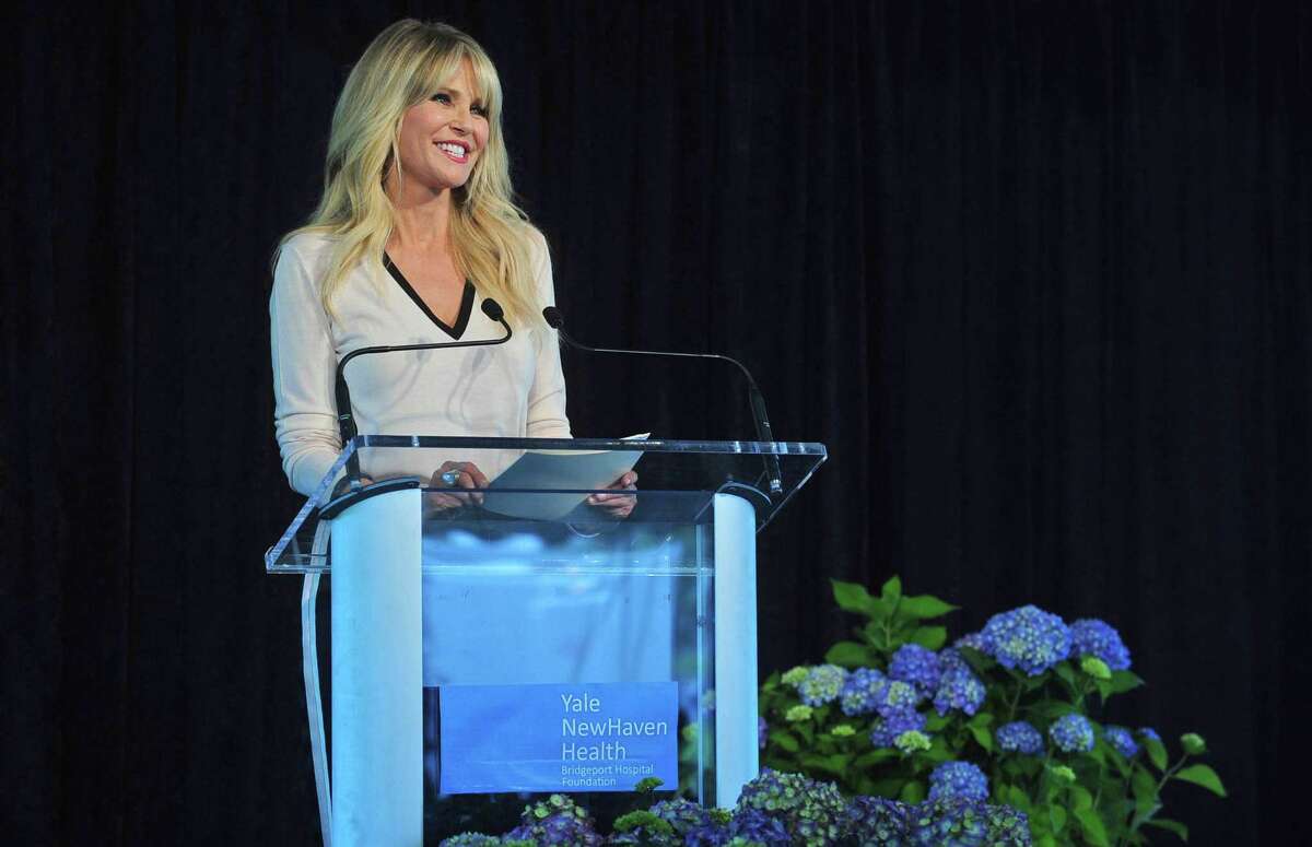 Christie Brinkley gives her keynote address as the celebrity speaker at the Norma Pfriem Breast Centers 2017 Rose of Hope Luncheon Wednesday, June 7, 2017, at the Fairfield County Hunt Club, in Westport, Conn. The annual event benefits the centers programs and services for women with breast cancer and their families. Merrill Lynch Wealth Management is the lead corporate sponsor and will receive the Rose of Hope Award for its philanthropic support of the breast center.