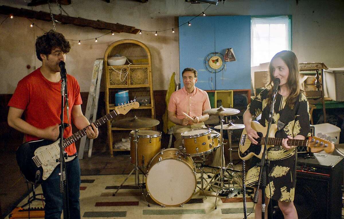 (L-r) Adam Pally as Ben, Fred Armisen as Dave and Zoe Lister-Jones as Anna in "Band Aid," directed by Lister-Jones. MUST CREDIT: IFC Films