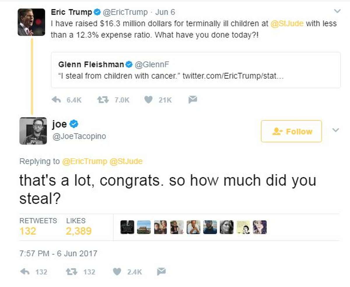 Twitter slams Eric Trump for 'Democrats aren't people' comment