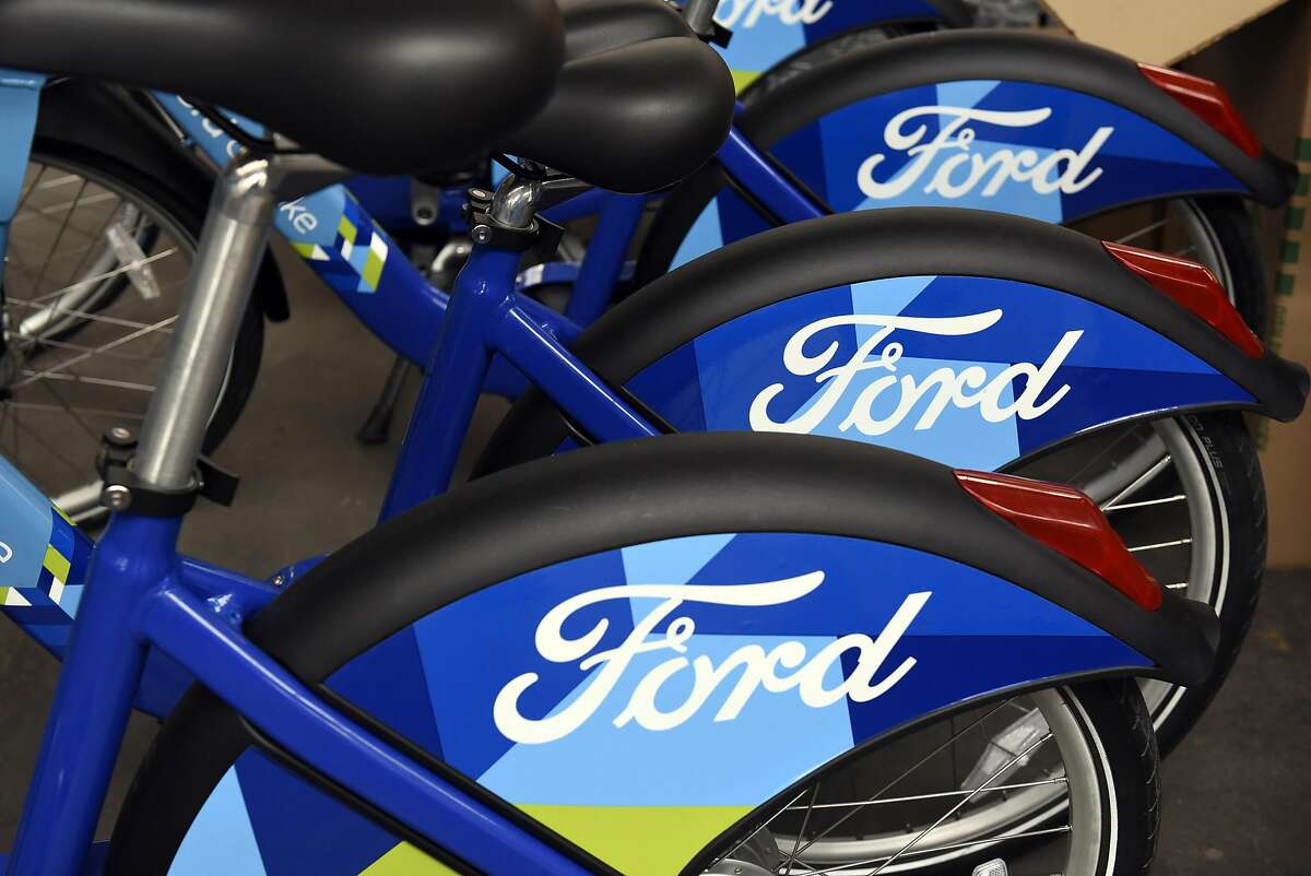 New Ford GoBikes are seen at Motivate in the Goodwill building in San Francisco, CA, on Thursday June 8, 2017.