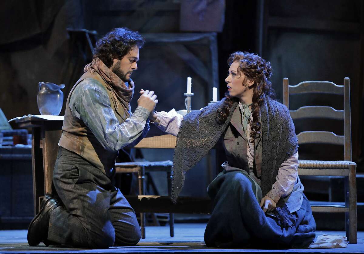 Arturo Chacón-Cruz (l.) as Rodolfo and Erika Grimaldi as Mimì in Puccini's "La Bohème."