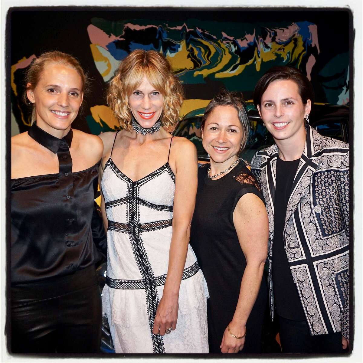 Headlands Center for the Arts auction cochair (from left): Evie Simon, Melissa Barber, Sharon Maidenberg and Jessica Silverman at Fort Mason Center. June 7, 2017.
