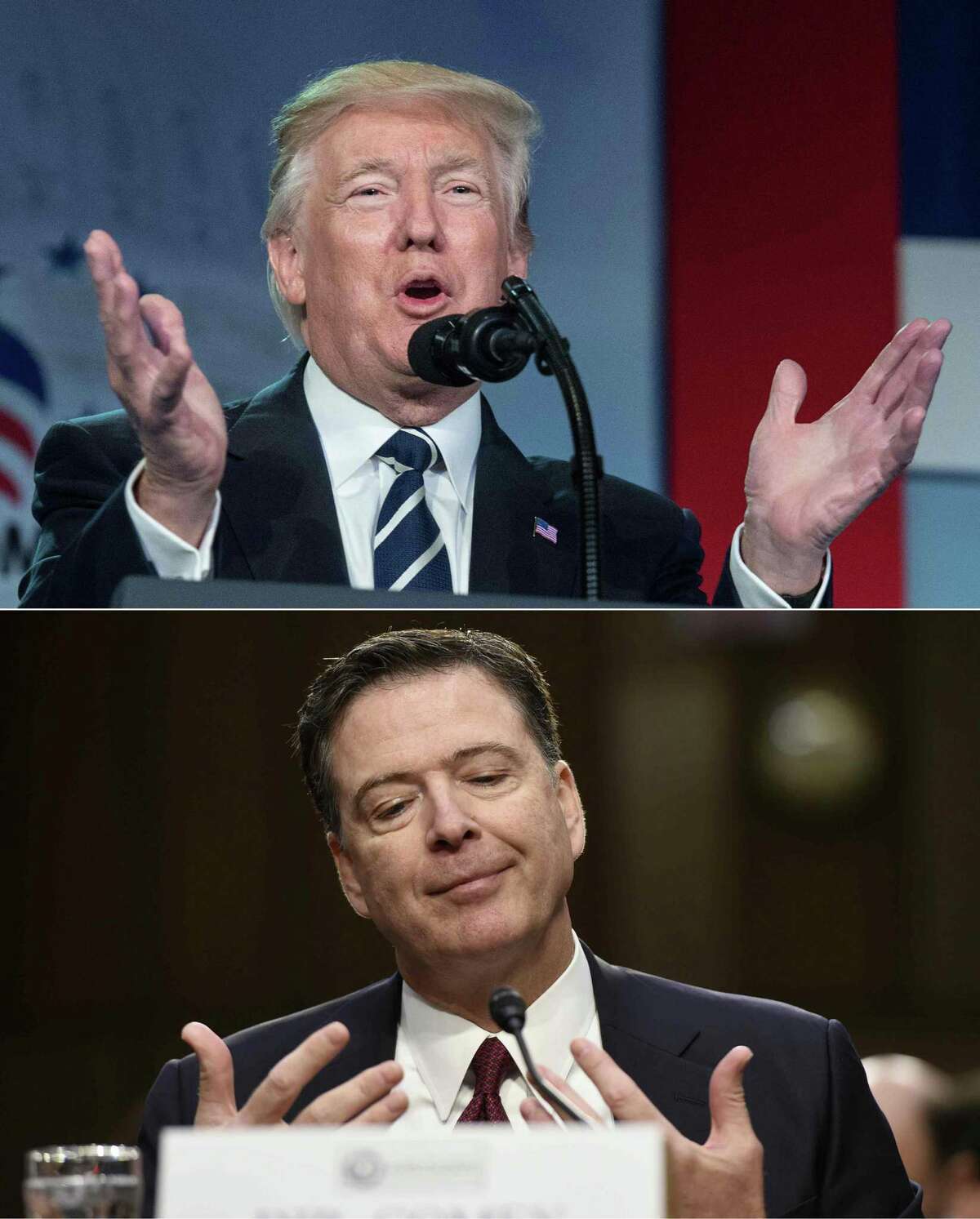 This combination of pictures shows President Donald Trump and former FBI Director James Comey. (AFP/Getty Images)