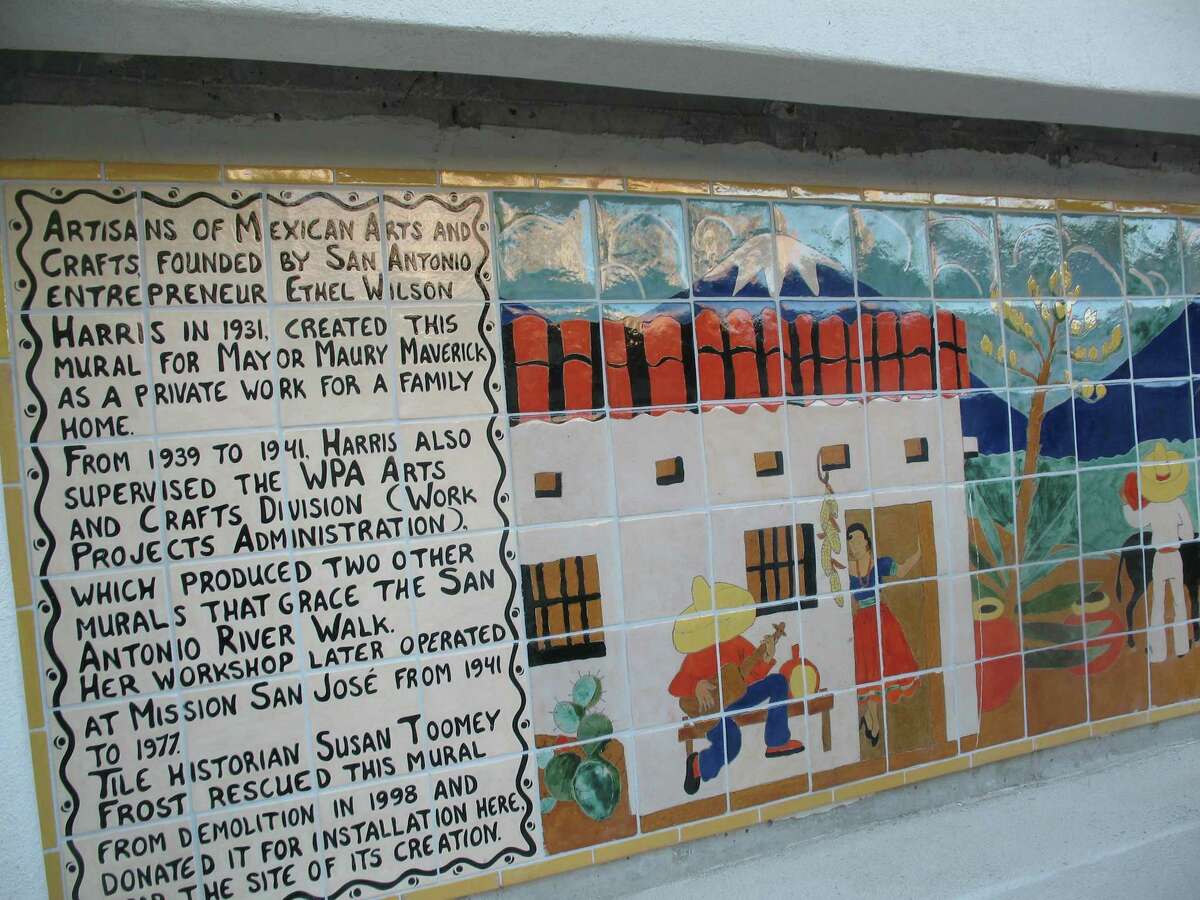 A restored Works Projects Administration-era mural by Ethel Wilson Harris was installed on a River Walk wall below the El Tropicano Hotel. The Maverick Tile Mural about village life in Mexico had been in a home for almost 60 years before art historian Susan Toomey Frost had it restored and donated it to the San Antonio River Foundation.