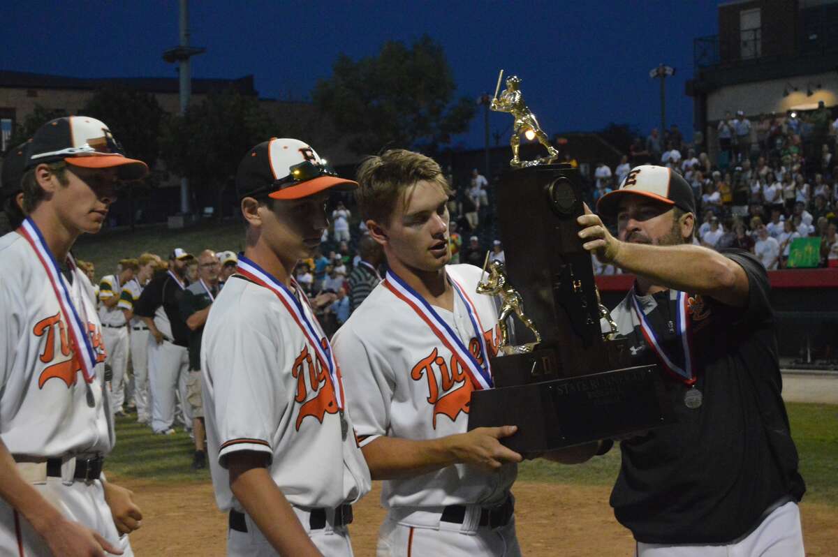 EHS baseball accepts second-place trophy