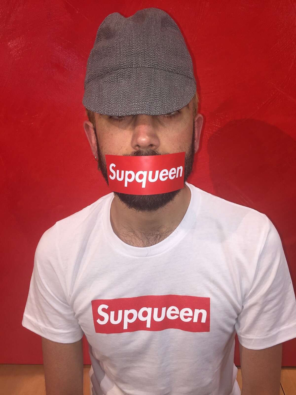 The "Supqueen" t-shirts by artist De Kwok are a take on the popular Supreme brand logo. $30 at Modern Appealing Clothing including t-shirt, sticker and button.