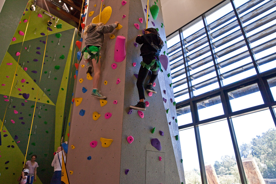 1st public rock climbing wall unveiled at renovated Glen Canyon Park rec  center