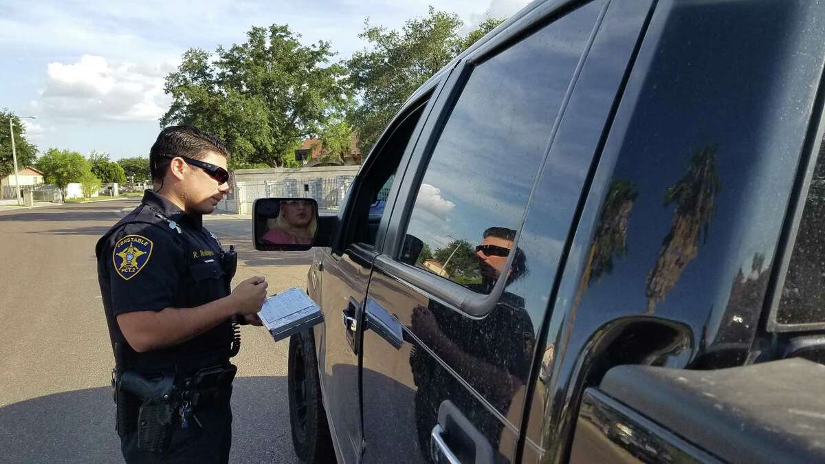 Webb County Pct. 2 Constable Deputy Ricardo Rodriguez pulled over a black Ford F-150 because the driver was not wearing a seatbelt.