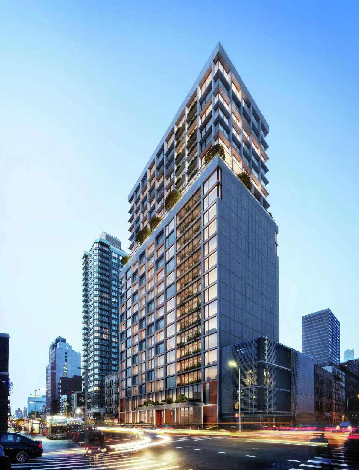 An exterior rendering of the senior living facility being built by Maplewood in Manhattan's Upper East Side.