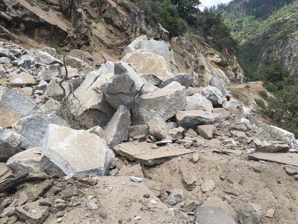 Rockslide Closed Hwy. 140 Entrance To Yosemite National Park