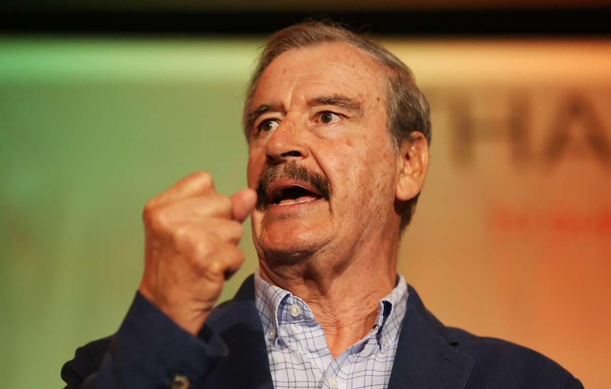 Former Mexican President Vicente Fox speaks at the National Cannabis Industry Association's annual conference on Tuesday in Oakland.