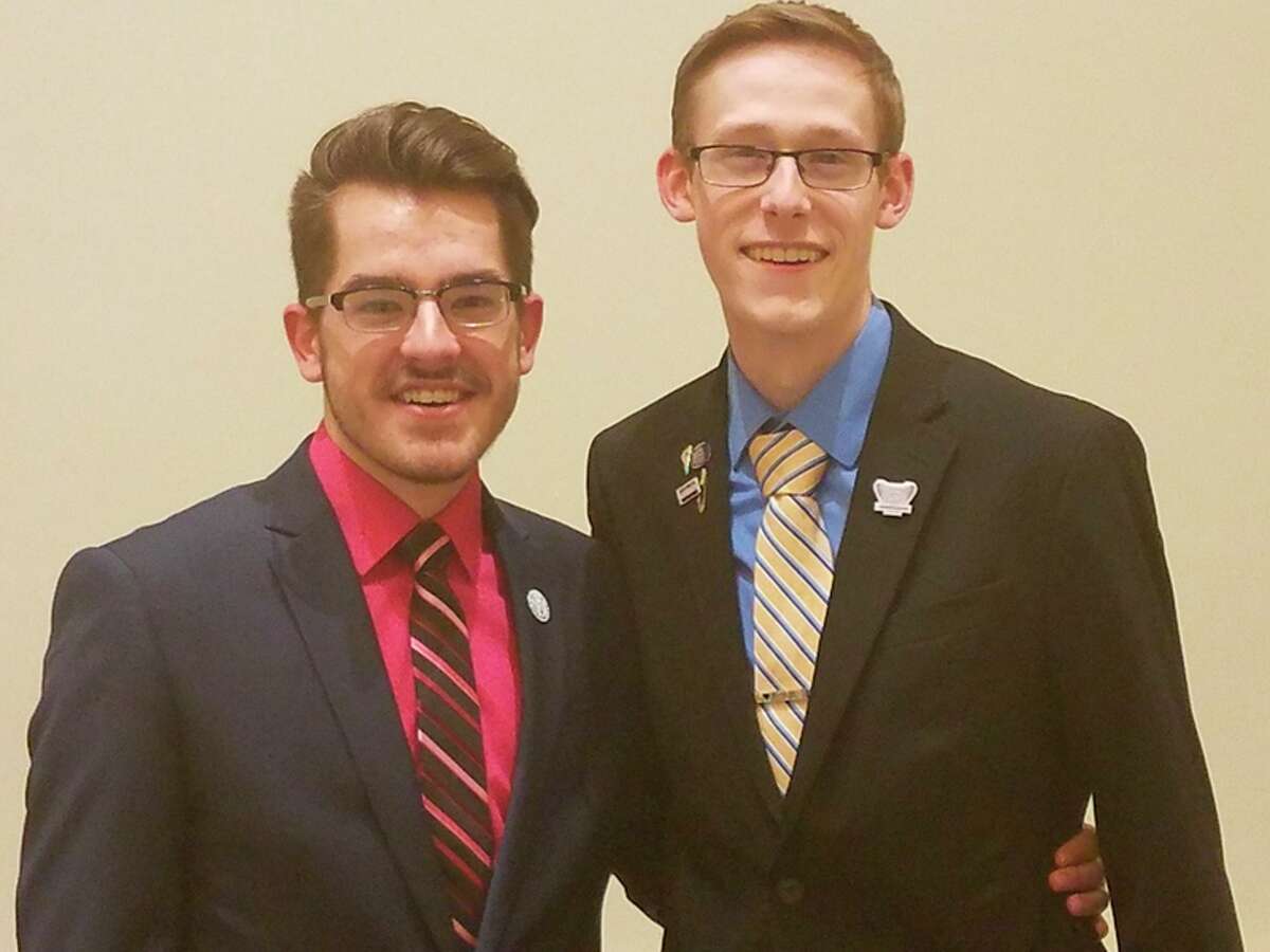 Jacob Taylor, left, and Jon Perrault, both students from Northwood University, were elected to the Business Professionals of America national officer team to lead the organization next year.