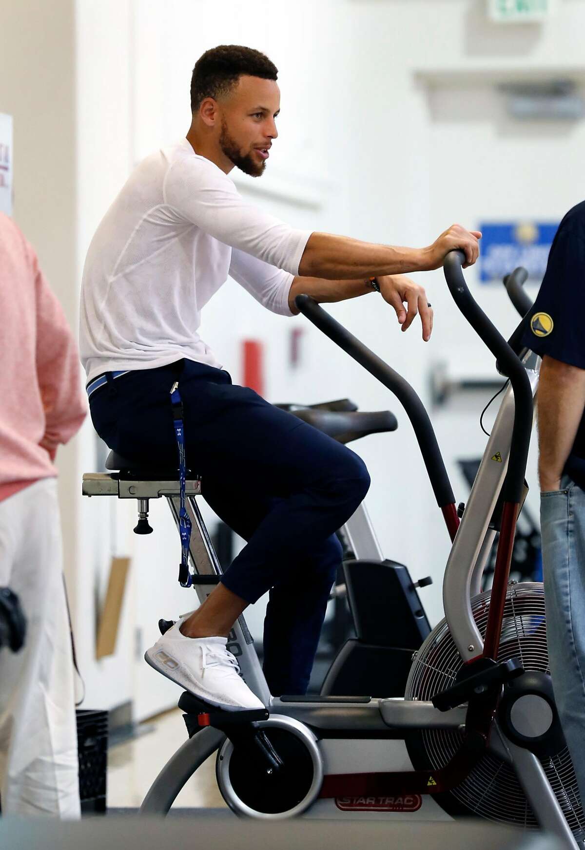 Golden State Warriors' Stephen Curry at the Warriors' practice facility in Oakland, Calif., on Wednesday, June 14, 2017.