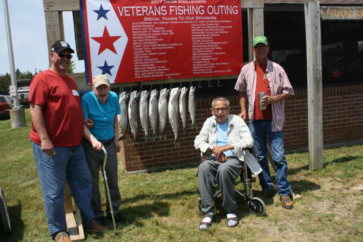   Bob Jarvis and Jerry Miller were two of more than a 100 veterans that went fishing during a recent veteran’s fishing outing. Jarvis and Miller now live at the Sanctuary at Mercy Village in Fort Gratiot. Jarvis served in World War II. “I started out in Brisbane, Australia,” he said. “I spent six months in the Philippines and ended up in Tokyo.” Miller was a Korean War veteran. Taking them on the fishing trip was Captain Art Hallenbeck and first mate, Mike Alderink.