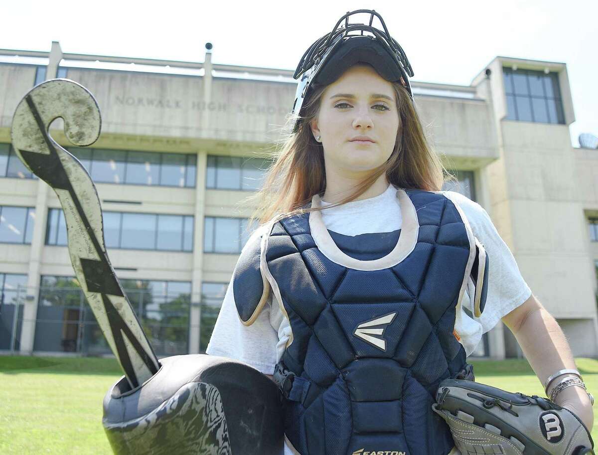 Norwalk High senior Samantha Troetti was the starting pitcher for the Bears for the past four years and the starting goaltender for the field hockey team for three seasons.