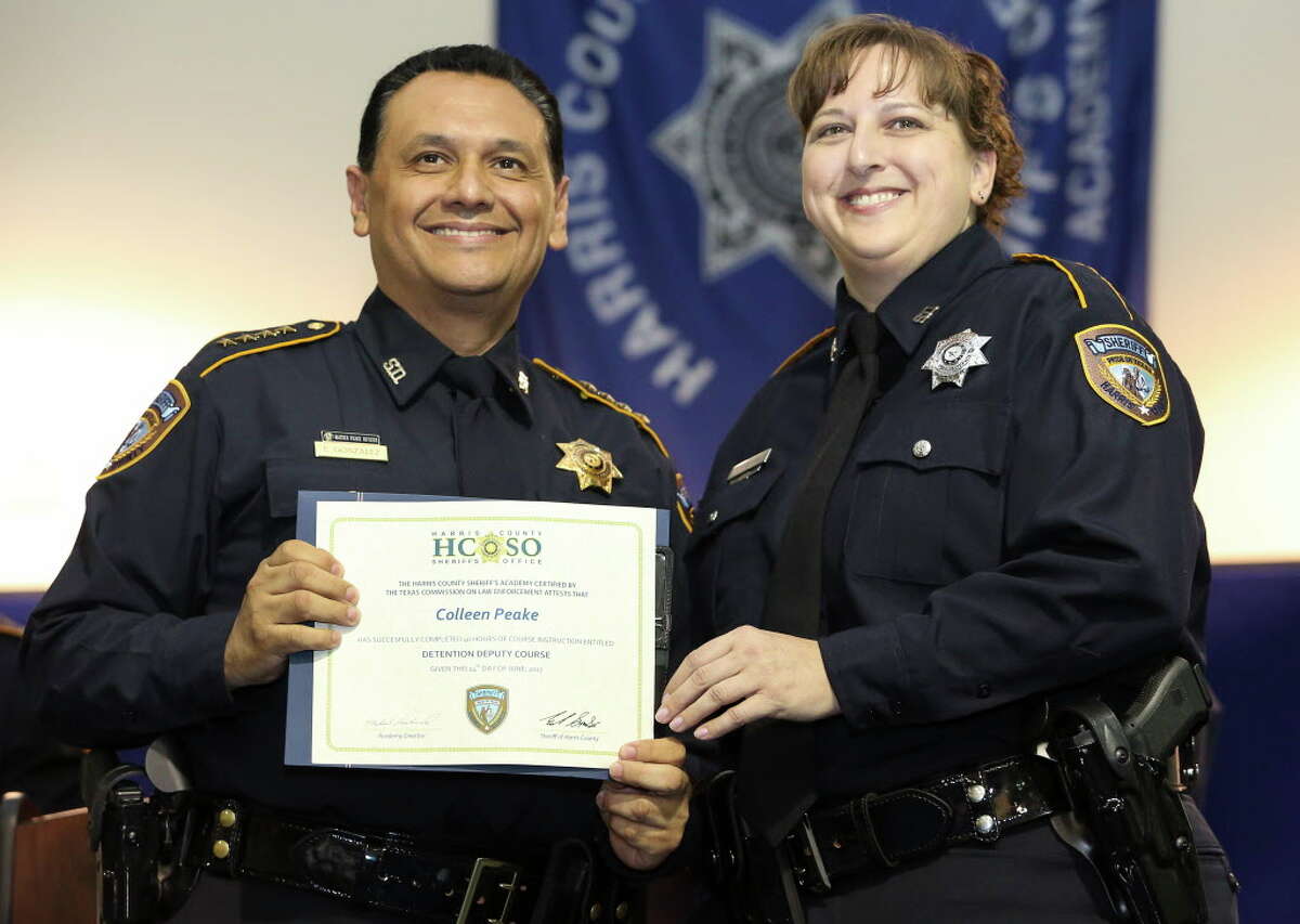 Sheriff Ed Gonzalez has reinstated the detention deputy program and this class had 63 graduating deputies. For Colleen Peake, graduation to a job as a certified peace officer means she can pursue her goal of someday working as an investigator.